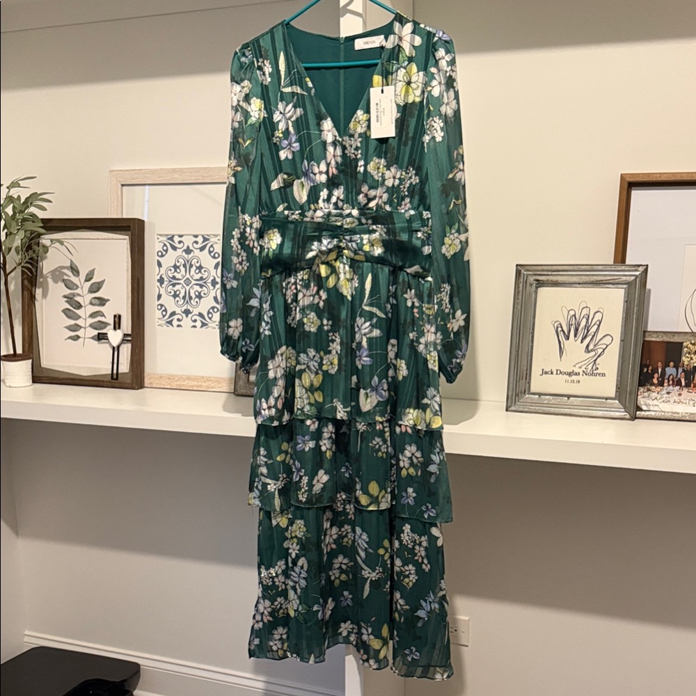 The Masters Dress - Greylin Teal Floral Dress
